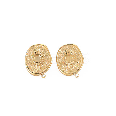 Ion Plating(IP) 304 Stainless Steel Stud Earring Findings STAS-N097-237LG-1