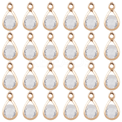 100Pcs Alloy Rhinestone Faceted Teardrop Charms FIND-SC0013-99-1