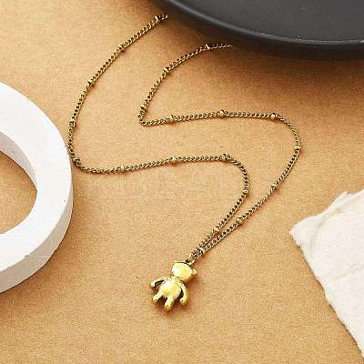 Ion Plating(IP) 304 Stainless Steel Pendant Necklace NJEW-K255-22G-1
