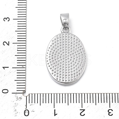 Brass Pave Carved Natural White Shell Religion Oval Pendants KK-D367-04P-D-1