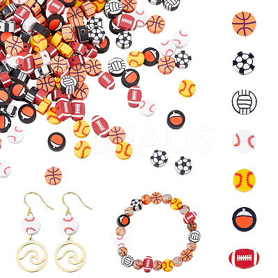 350Pcs 7 Style Handmade Polymer Clay Beads CLAY-FH0001-23-1