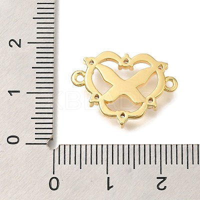Brass Clear Cubic Zirconia Heart Links KK-K388-83G-1