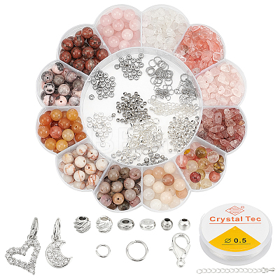 DIY Natural Mixed Gemstone Jewelry Set Making Kit DIY-WR0004-25-1