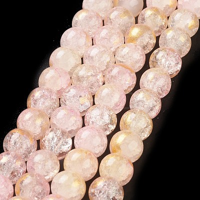Baking Paint Crackle Glass Bead Strands DGLA-R053-05E-1