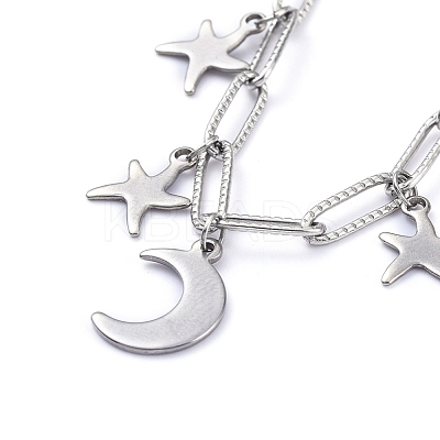 304 Stainless Steel Charm Bracelets BJEW-JB05130-1