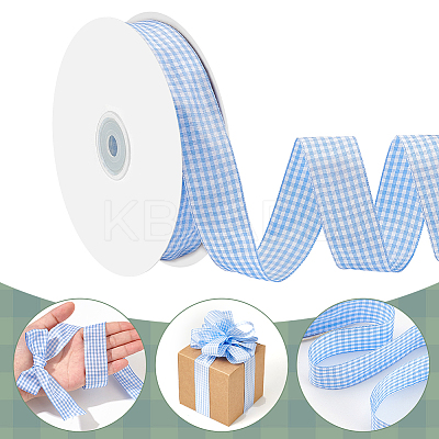 50 Yards Polyester Tartan Ribbons OCOR-WH0093-28B-1