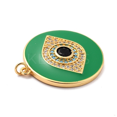 Real 18K Gold Plated Brass Micro Pave Cubic Zirconia Pendants ZIRC-L100-084G-02-1