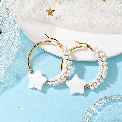 Brass Hoop Earrings EJEW-JE05680-1