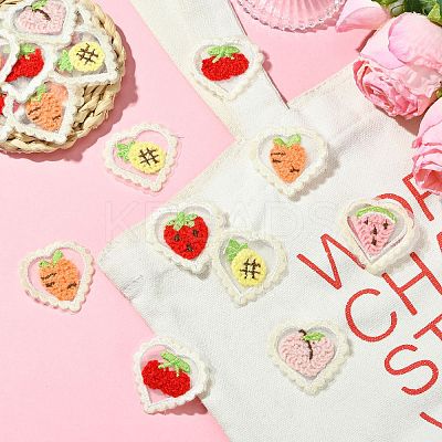30Pcs 6 Styles Heart Computerized Embroidery Cloth Iron On/Sew On Patches DIY-CJ0003-17-1