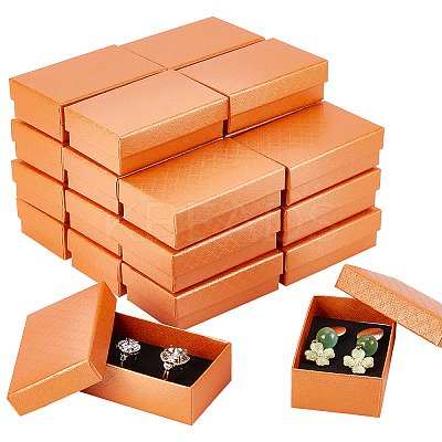 Cardboard Diamond Print Jewelry Storage Box LS-CON-WH0084-79-1