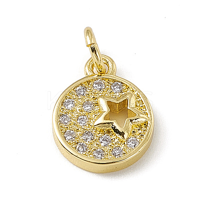 Brass Micro Pave Cubic Zirconia Charms ZIRC-F132-91G-1