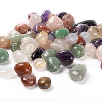 78Pcs 5 Style Natural Amethys & Rose Quartz & Green Aventurine & Botswana Agate & Dendritic Agate Beads G-LS0001-06-1