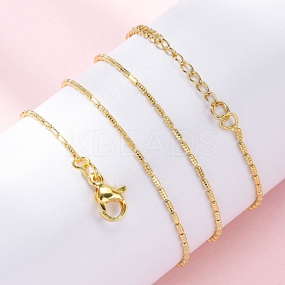 Brass Column Link Chain Necklaces for Women NJEW-D302-05G-1