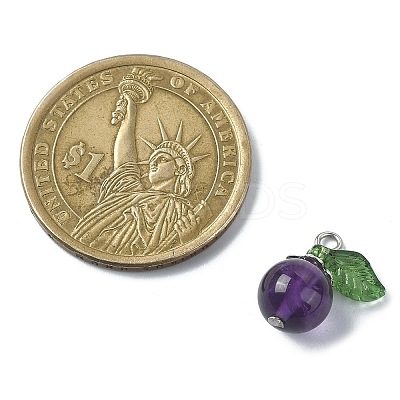 Natural Amethyst Fruit Pendants PALLOY-TA00077-04-1