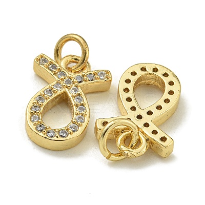 Rack Plating Brass Micro Pave Cubic Zirconia Pendants KK-K386-02I-G-1