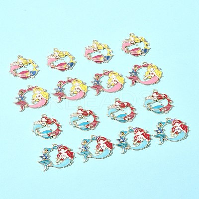 16Pcs 4 Styles Alloy Enamel Pendants ENAM-FS0002-24-1