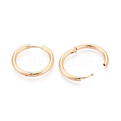 304 Stainless Steel Hoop Earrings EJEW-T048-24D-G-1