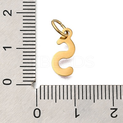 Ion Plating(IP) 304 Stainless Steel Enamel Alphabet Charms STAS-F308-02G-S-1