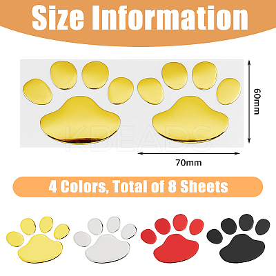 8 Sheets 4 Colors Cute PVC Self Adhesive Car Stickers STIC-FH0001-19-1