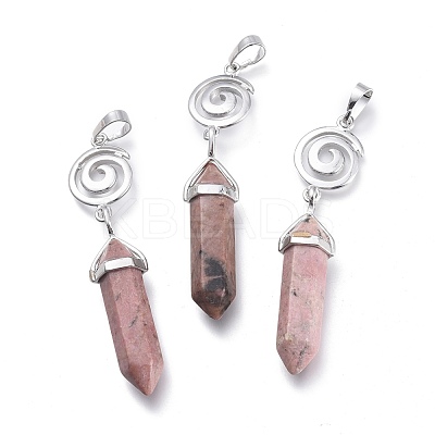Natural Rhodonite Pointed Big Pendants G-D0021-01P-19-1