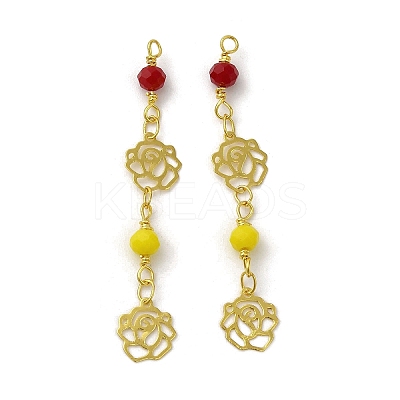 Glass Beaded Pendants KK-P242-18G-03-1