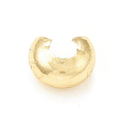 Brass Crimp Beads Cover X-KK-P228-58G-1