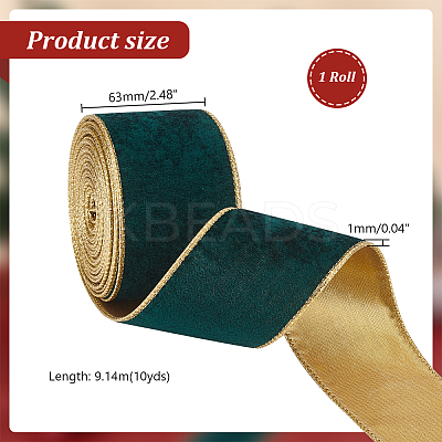 10 Yards Single Face Velvet Wired Ribbons SRIB-WH0011-153A-1