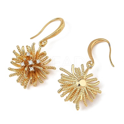 Brass Micro Pave Clear Cubic Zirconia Dangle Earrings for Women EJEW-JE07502-1