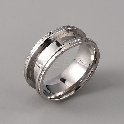 201 Stainless Steel Grooved Finger Ring Settings STAS-WH0027-26B-P-1