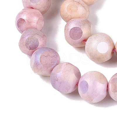 Ombre Effect Dyed Electroplate Opaque Glass Beads Strands EGLA-Q130-01A-21-1