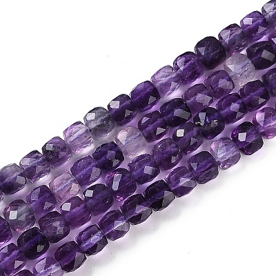 Natural Purple Fluorite Beads Strands G-P553-E02-03-1