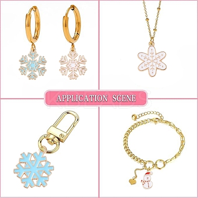 10Pcs 10 Styles Winter Themed Alloy Enamel Pendants ENAM-YW0005-21-1