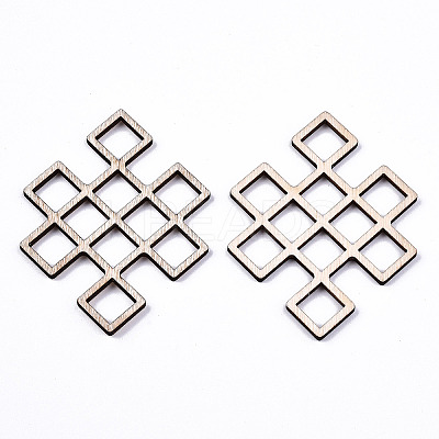 Unfinished Natural Poplar Wood Filigree Joiners Links LS-WOOD-S045-126-1