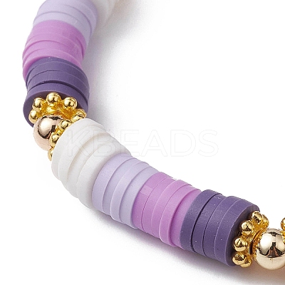 7Pcs 7 Color Polymer Clay Heishi Surfer Stretch Bracelets Set BJEW-JB09644-02-1