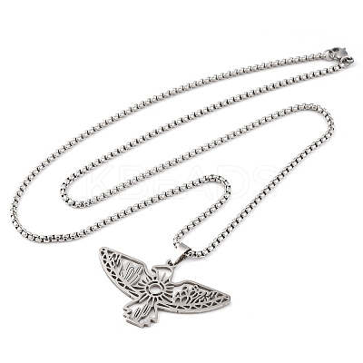 201 Stainless Steel Pendant Necklaces LS-NJEW-C066-18P-1