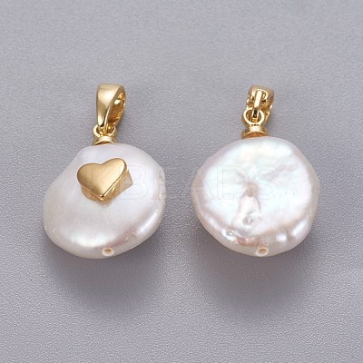 Natural Cultured Freshwater Pearl Pendants KK-L187-15G-1