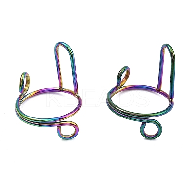 4Pcs 4 Colors Plating(IP) 304 Stainless Steel Arch Adjustable Ring for Unisex RJEW-H230-03M-1