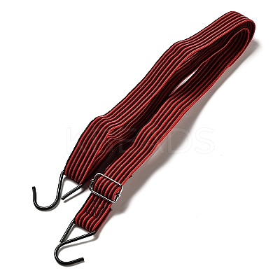 Latex Adjustable Flat Strap with Anti-Rust Iron Hooks AJEW-M042-01B-1