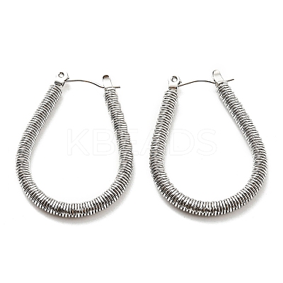 Non-Tarnish 304 Stainless Steel Teardrop Hoop Earrings EJEW-B023-04P-1