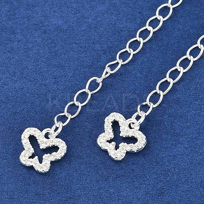 Brass Micro Pave Cubic Zirconia Ends with Chains LS-KK-U043-01S-1