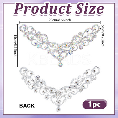 Flower Hotfix Rhinestone Iron on Patches Appliques DIY-WH0671-064B-1