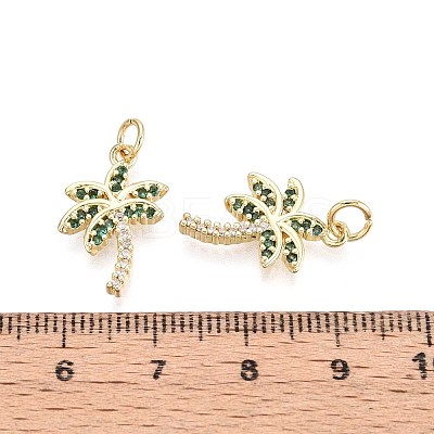 Brass Micro Pave Cubic Zirconia Pendants KK-T071-129G-1