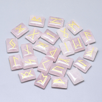 Natural Rose Quartz Cabochons G-T122-26D-1