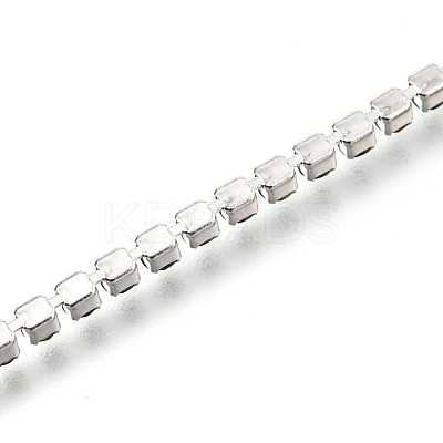 304 Stainless Steel Rhinestone Cup Chain Bracelets AJEW-B004-01A-1