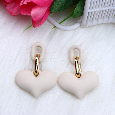 Heart Acrylic Dangle Stud Earrings FS-WG6C9EC-13-1