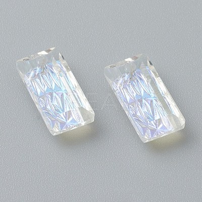 Embossed Glass Rhinestone Pendants GLAA-J101-07A-1