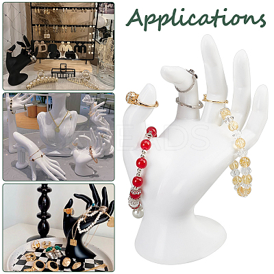 Plastic Mannequin Hand Jewelry Display Holder Stands RDIS-WH0009-013B-1