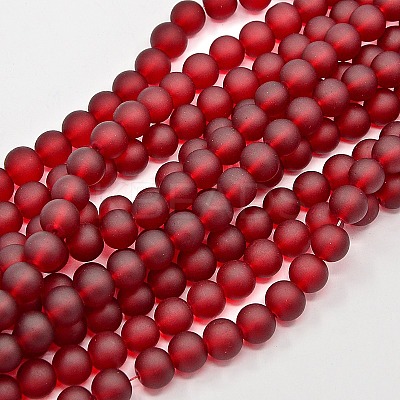 Baking Paint Transparent Glass Bead Strands X-GLAA-S031-8mm-14-1