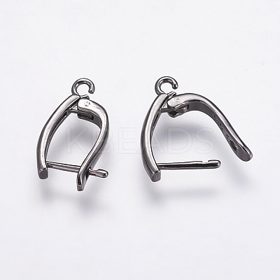 Brass Hoop Earring Findings with Latch Back Closure LS-ZIRC-F052-29B-1
