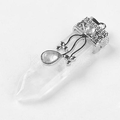 Natural Quartz Crystal Big Pendants G-G718-A15-1